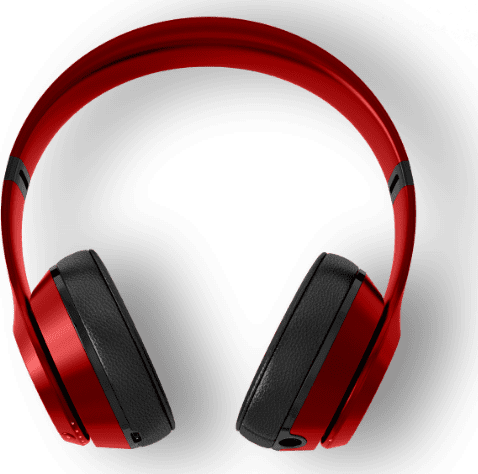 Red over-ear headphones