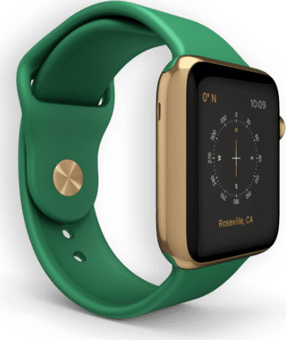 Smart watch with a green band